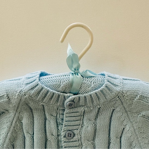 Baby Mode Boy 6-9 Months Blue Cardigan Hat Hanger Set - Picture 4 of 7
